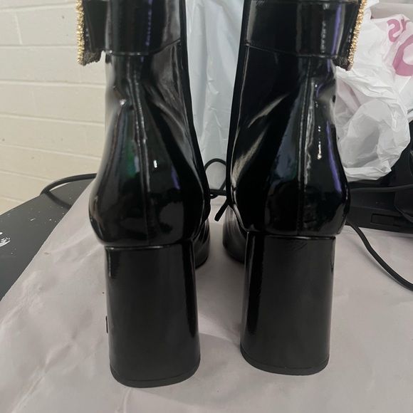 Sam Edelman Black and Gold Luxe Heeled Boots - Picture 7 of 8